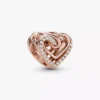 Charm „Funkelnde verschlungene Herzen“, 14 Karat Roségold-Beschichtung Charm „Funkelnde verschlungene Herzen“, 14 Karat Roségold-Beschichtung