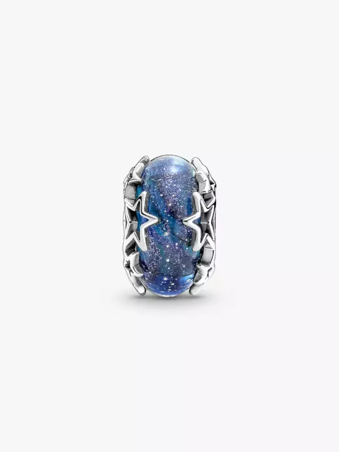 Charm „Galaxy Blue & Star Murano“ aus Sterlingsilber Charm „Galaxy Blue & Star Murano“ aus Sterlingsilber