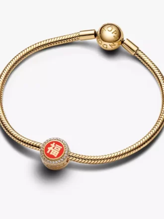 Charm „Glück & Wohlstand“ aus China, 14-karätig vergoldet