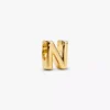 Buchstabe N Alphabet-Charm, 14 Karat vergoldet