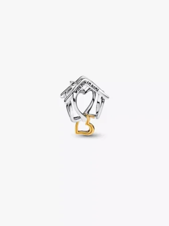 Charm „Home & Heart“ aus Sterlingsilber, 14-karätig vergoldet