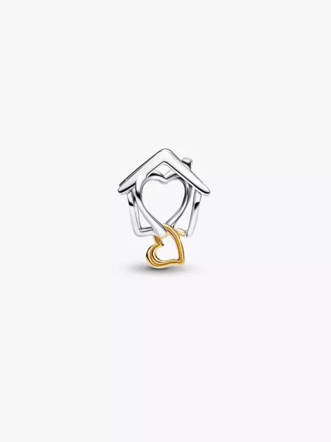 Charm „Home & Heart“ aus Sterlingsilber, 14-karätig vergoldet Charm „Home & Heart“ aus Sterlingsilber, 14-karätig vergoldet
