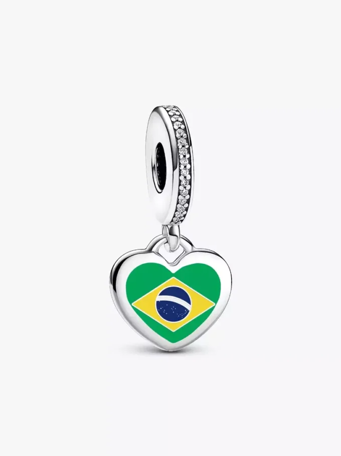 Charm in Form eines brasilianischen Herzes aus Sterlingsilber Charm in Form eines brasilianischen Herzes aus Sterlingsilber