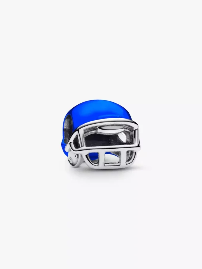 Charm „Königsblauer Football-Helm“ aus Sterlingsilber