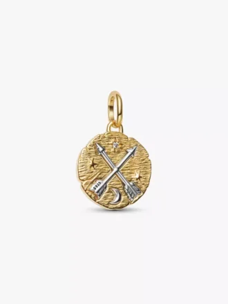 Charm „Kreuzende Pfeile“ aus Sterlingsilber, 14-karätig vergoldet