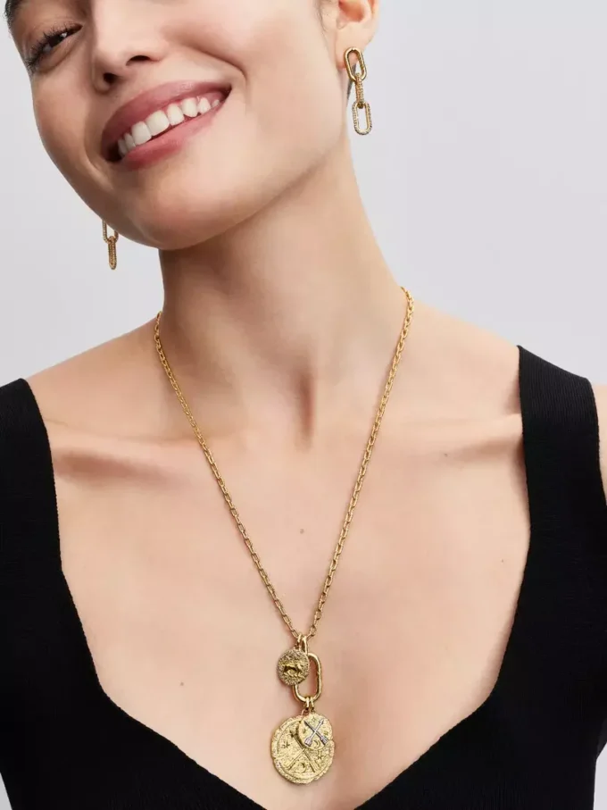 Charm „Kreuzende Pfeile“ aus Sterlingsilber, 14-karätig vergoldet Charm „Kreuzende Pfeile“ aus Sterlingsilber, 14-karätig vergoldet