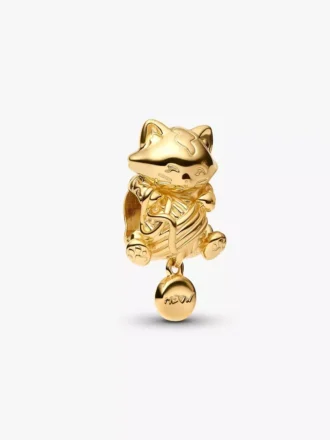 Charm „Kätzchen & Wollknäuel“, 14-karätig vergoldet