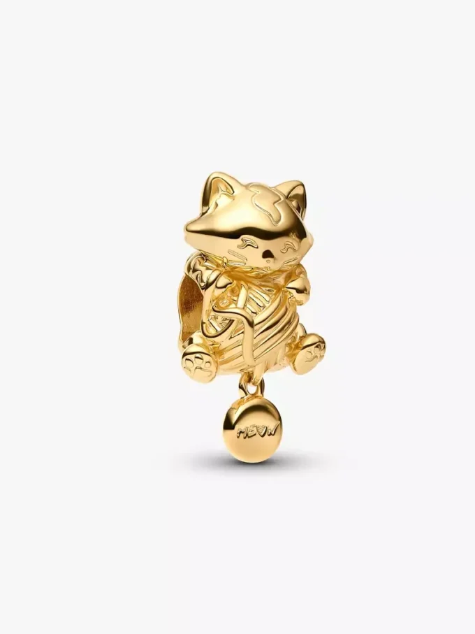 Charm „Kätzchen & Wollknäuel“, 14-karätig vergoldet Charm „Kätzchen & Wollknäuel“, 14-karätig vergoldet
