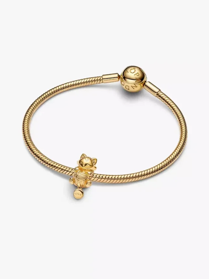 Charm „Kätzchen & Wollknäuel“, 14-karätig vergoldet Charm „Kätzchen & Wollknäuel“, 14-karätig vergoldet