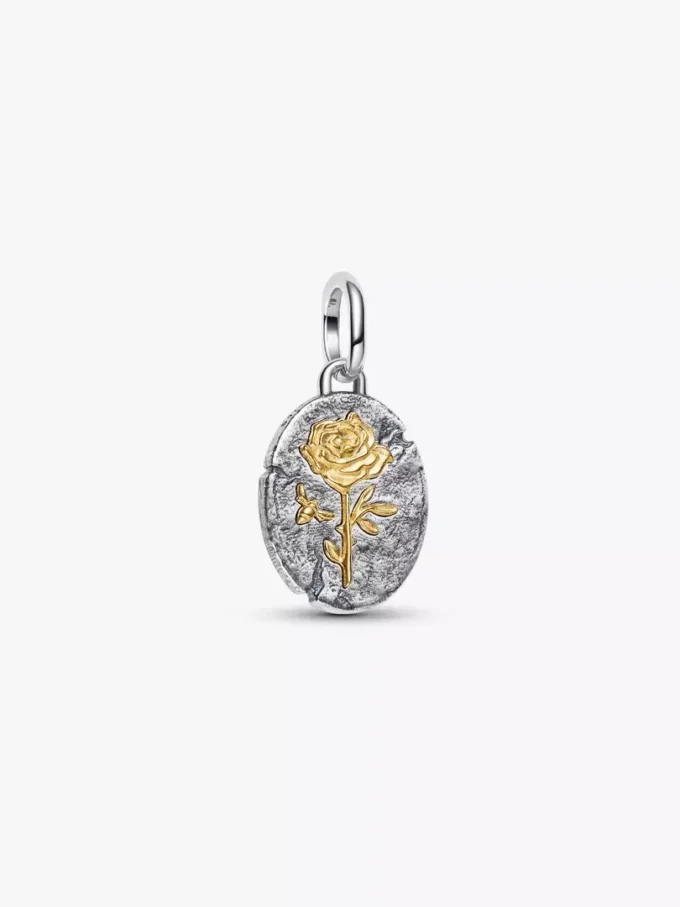 Halskette mit Rosenmedaillon-Charm, 2er-Set Halskette mit Rosenmedaillon-Charm, 2er-Set