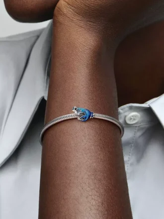 Charm „Metallic Blue Gecko“ aus Sterlingsilber