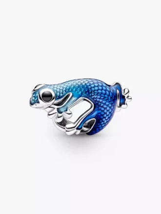 Charm „Metallic Blue Gecko“ aus Sterlingsilber