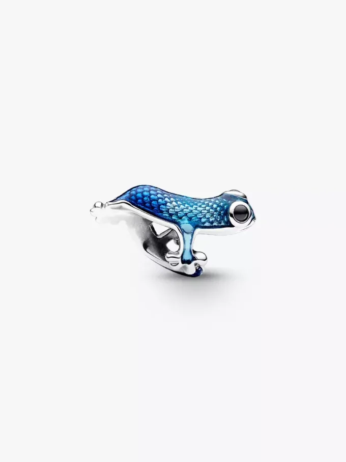 Charm „Metallic Blue Gecko“ aus Sterlingsilber Charm „Metallic Blue Gecko“ aus Sterlingsilber