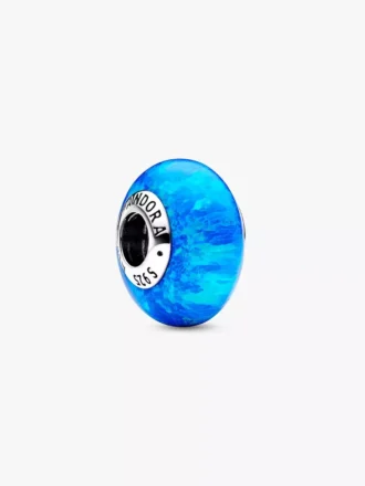 Charm „Opalescent Ocean Deep Blue“ aus Sterlingsilber