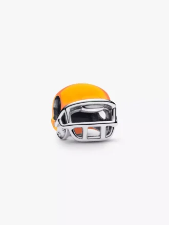 Charm „Orangefarbener Football-Helm“ aus Sterlingsilber