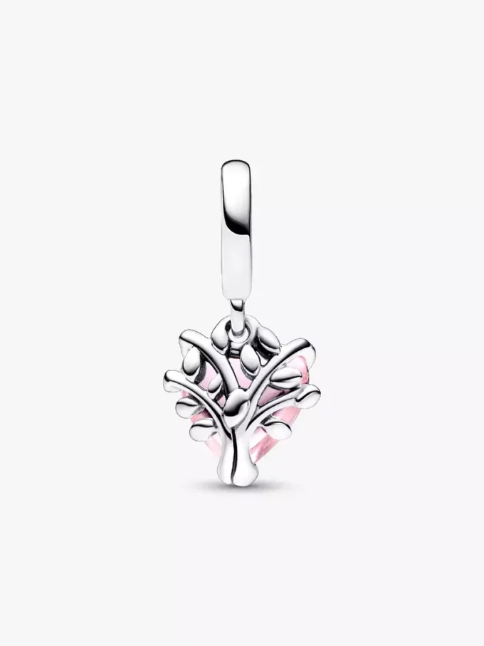 Charm „Pink Family Tree & Heart“ aus Sterlingsilber Charm „Pink Family Tree & Heart“ aus Sterlingsilber