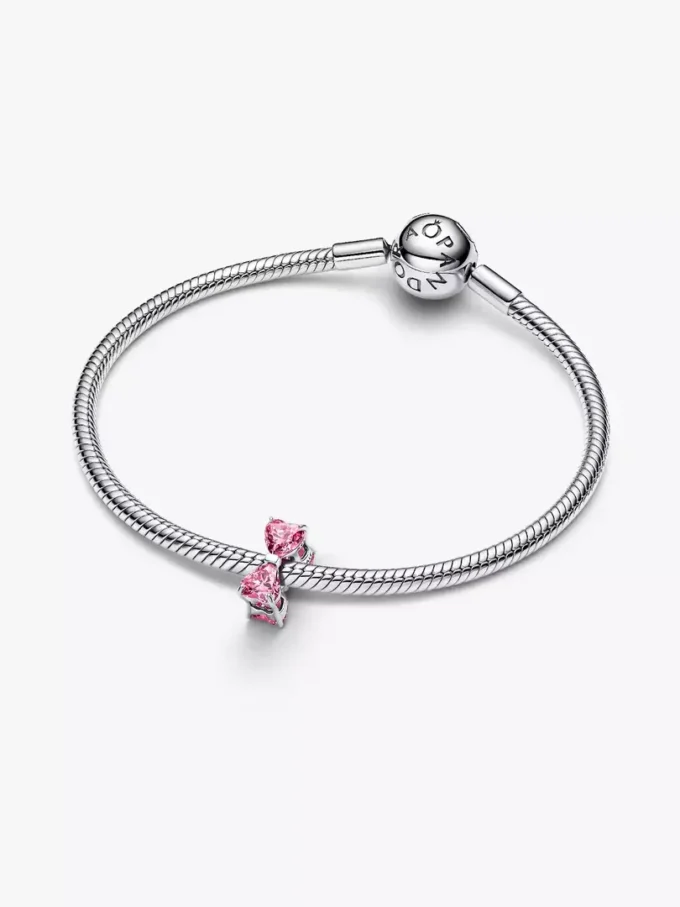 Charm „Rosa Schleife“ aus Sterlingsilber Charm „Rosa Schleife“ aus Sterlingsilber