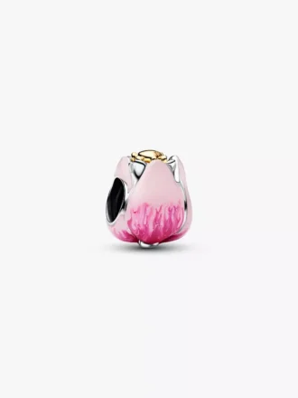 Charm „Rosa Tulpe“ aus Sterlingsilber, 14 Karat vergoldet