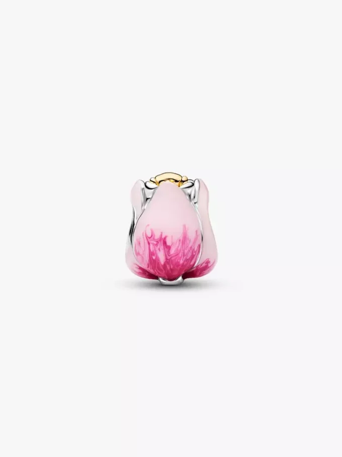 Charm „Rosa Tulpe“ aus Sterlingsilber, 14 Karat vergoldet Charm „Rosa Tulpe“ aus Sterlingsilber, 14 Karat vergoldet