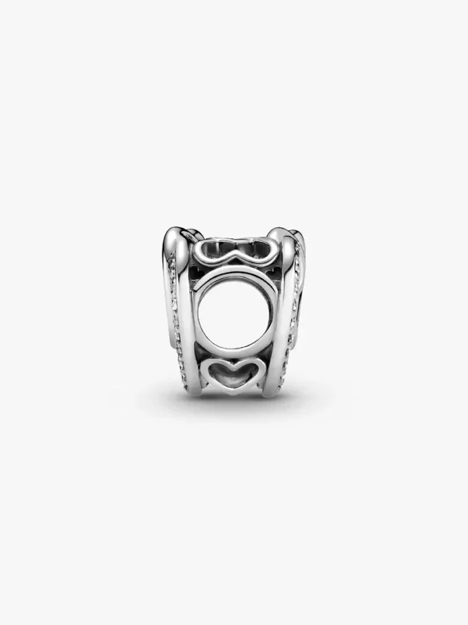 Charm „Sparkling Entwined Hearts“ aus Sterlingsilber Charm „Sparkling Entwined Hearts“ aus Sterlingsilber