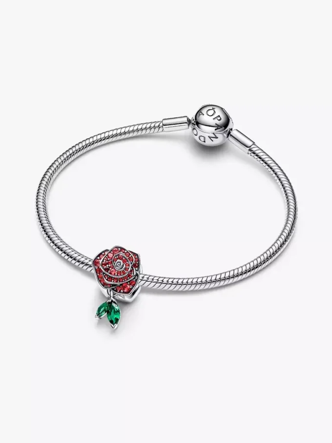 Charm „Sparkling Rose in Bloom“ aus Sterlingsilber Charm „Sparkling Rose in Bloom“ aus Sterlingsilber