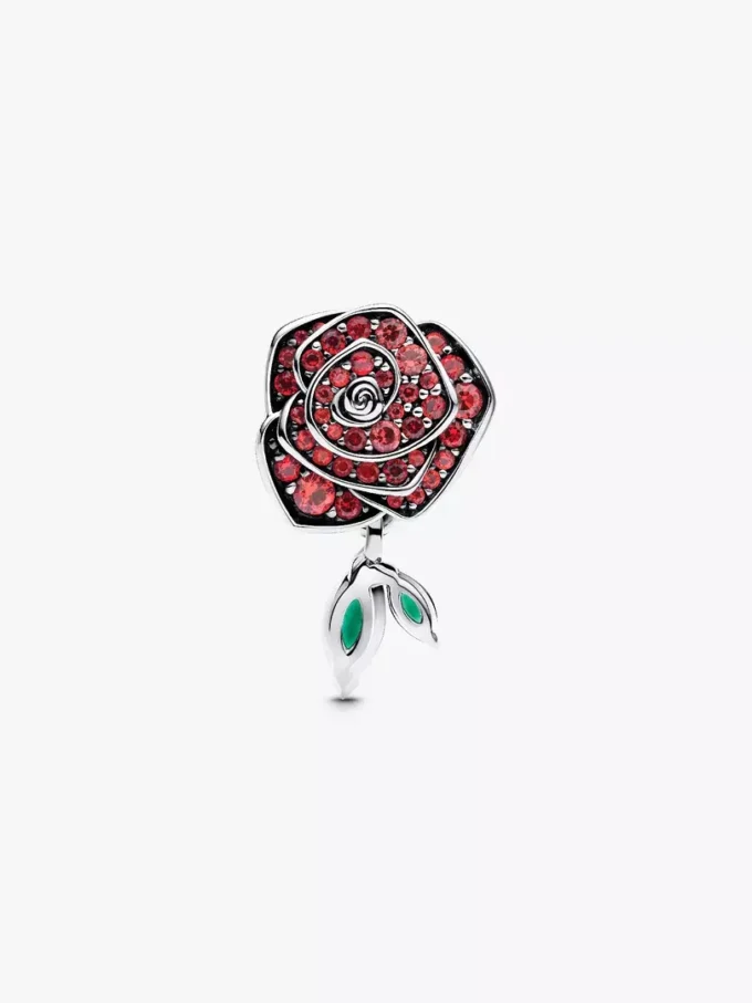 Charm „Sparkling Rose in Bloom“ aus Sterlingsilber Charm „Sparkling Rose in Bloom“ aus Sterlingsilber