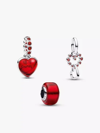 Charm-Trio mit roten Herzen, 3er-Set Charm-Trio mit roten Herzen, 3er-Set