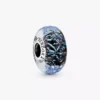 Charm „Wavy Dark Blue Murano Glass Ocean“ aus Sterlingsilber Charm „Wavy Dark Blue Murano Glass Ocean“ aus Sterlingsilber