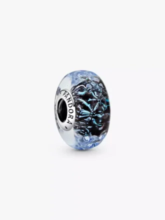 Charm „Wavy Dark Blue Murano Glass Ocean“ aus Sterlingsilber Charm „Wavy Dark Blue Murano Glass Ocean“ aus Sterlingsilber