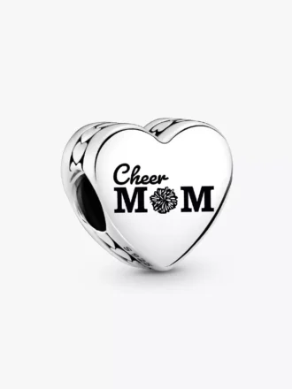 Cheer Mom Herz-Charm aus Sterlingsilber Cheer Mom Herz-Charm aus Sterlingsilber