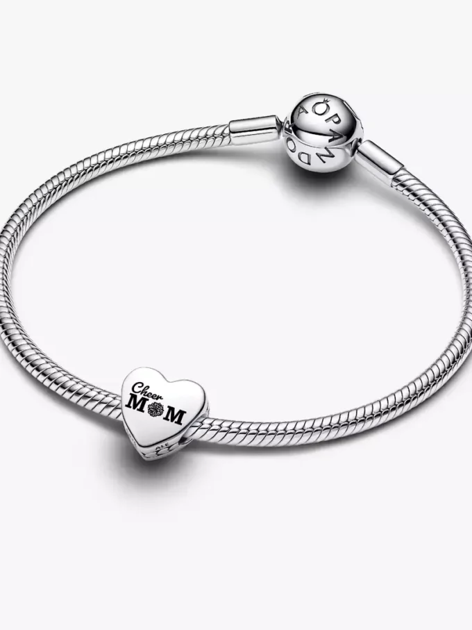 Cheer Mom Herz-Charm aus Sterlingsilber Cheer Mom Herz-Charm aus Sterlingsilber