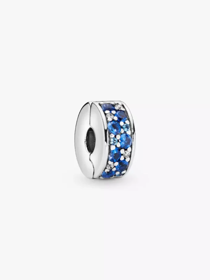 Clip Charm aus Sterlingsilber mit blauem Pavé Clip Charm aus Sterlingsilber mit blauem Pavé