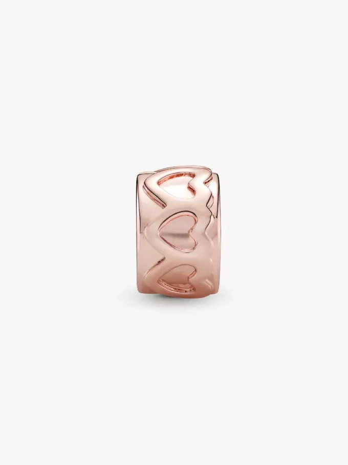 Clip Charm „Band of Hearts“ mit 14-karätiger Roségoldbeschichtung Clip Charm „Band of Hearts“ mit 14-karätiger Roségoldbeschichtung