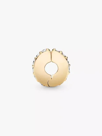 Clip Charm „Clear Sparkling Row“ aus 14-karätigem Gold Clip Charm „Clear Sparkling Row“ aus 14-karätigem Gold