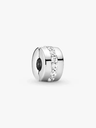 Clip Charm „Clear Sparkling Row“ aus Sterlingsilber Clip Charm „Clear Sparkling Row“ aus Sterlingsilber
