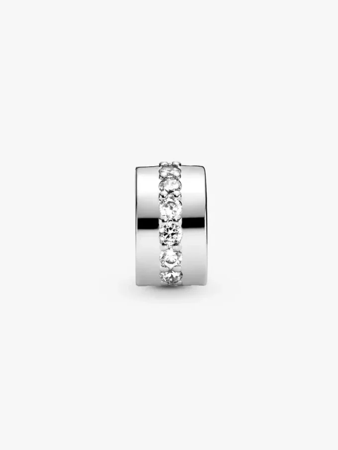 Clip Charm „Clear Sparkling Row“ aus Sterlingsilber Clip Charm „Clear Sparkling Row“ aus Sterlingsilber