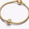 Clip Charm mit geknoteten Herzen, 14 Karat vergoldet Clip Charm mit geknoteten Herzen, 14 Karat vergoldet