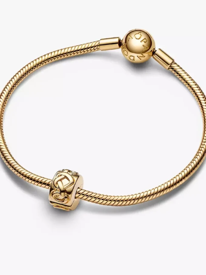 Clip Charm mit geknoteten Herzen, 14 Karat vergoldet Clip Charm mit geknoteten Herzen, 14 Karat vergoldet