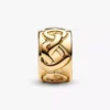 Clip Charm mit geknoteten Herzen, 14 Karat vergoldet Clip Charm mit geknoteten Herzen, 14 Karat vergoldet
