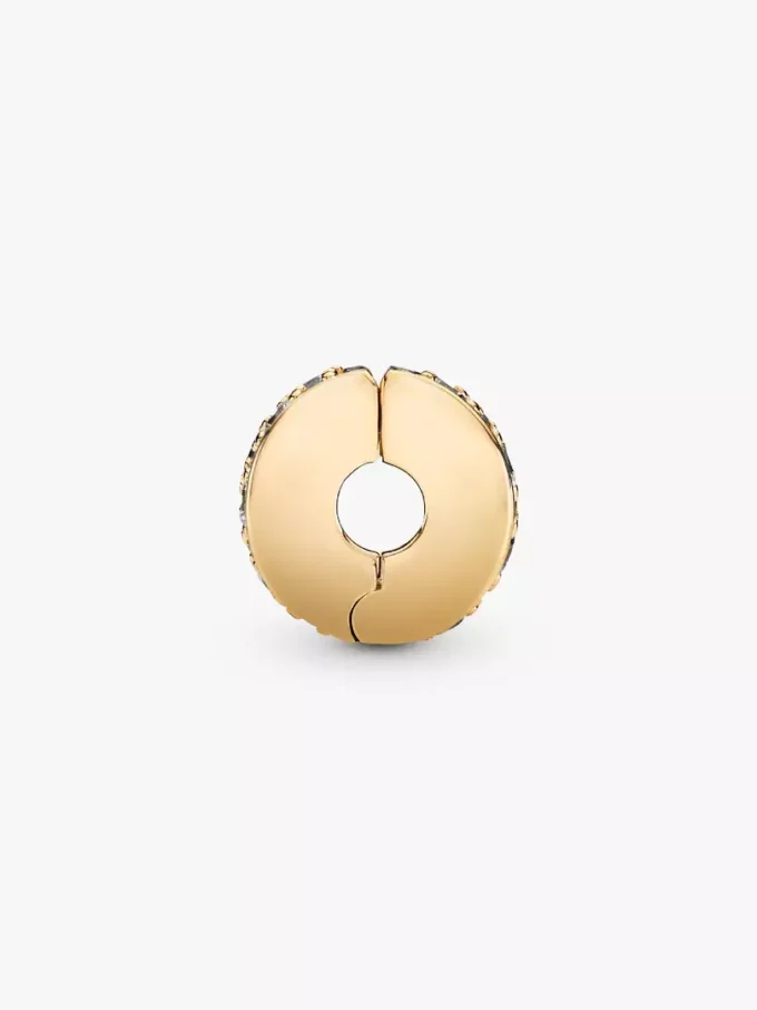 Clip Charm mit klarem Pavé, 14-karätig vergoldet Clip Charm mit klarem Pavé, 14-karätig vergoldet