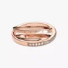 Crossover Pavé Dreifachring, 14 Karat Roségold-Beschichtung Crossover Pavé Dreifachring, 14 Karat Roségold-Beschichtung