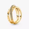 Crossover Pavé Dreifachring, 14 Karat vergoldet Crossover Pavé Dreifachring, 14 Karat vergoldet