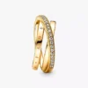 Crossover Pavé Dreifachring, 14 Karat vergoldet Crossover Pavé Dreifachring, 14 Karat vergoldet