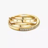 Crossover Pavé Dreifachring, 14 Karat vergoldet Crossover Pavé Dreifachring, 14 Karat vergoldet