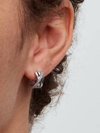 Crossover-Pavé-Ohrringe – Sterlingsilber