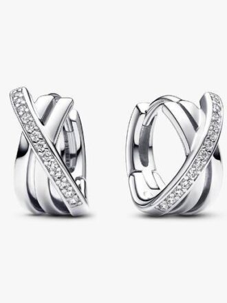 Crossover-Pavé-Ohrringe – Sterlingsilber