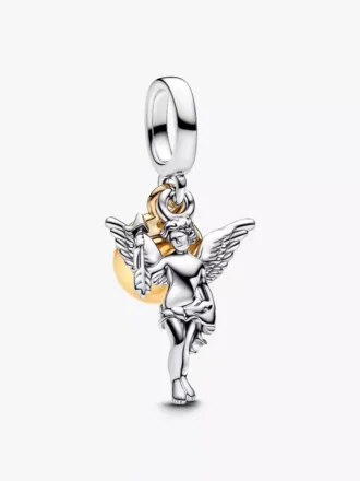 Cupid-Dangle-Charm-Halskette, 2er-Set