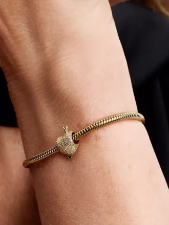 Cupid-Herz-Charm, 14-karätige Vergoldung