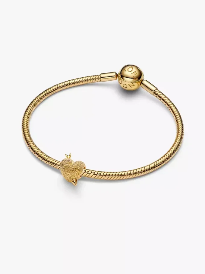 Cupid-Herz-Charm, 14-karätige Vergoldung Cupid-Herz-Charm, 14-karätige Vergoldung