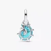 Dangle Charm aus blauem Murano Glass in Form einer Meeresschnecke, Sterlingsilber Dangle Charm aus blauem Murano Glass in Form einer Meeresschnecke, Sterlingsilber